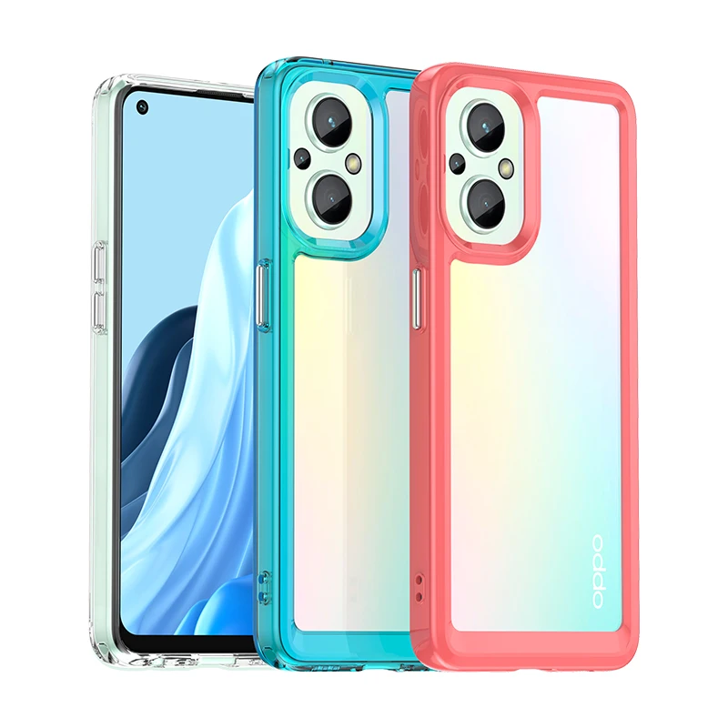 

Colorfull Acrylic Cases For OPPO Realme 10 9i C55 C35 V20 A58 A78 A96 A97 F21 Reno 8T 8 7Z Pro 5G Shockproof Phone Case 10pcs