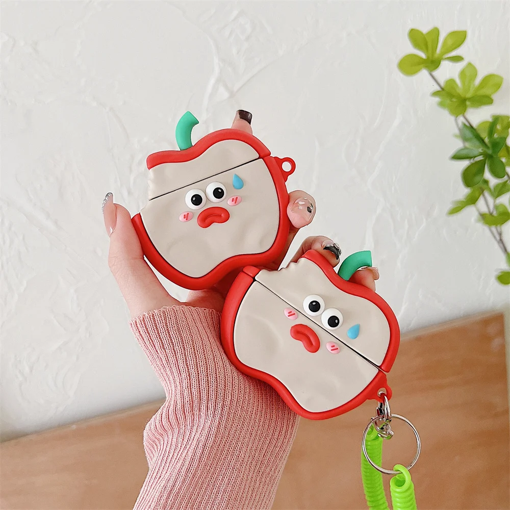

For Airpods 3 3D Funny Cute Sad Fruit Case For Airpods 2 3 Pro Earphone Case Charge Box Soft Wireless Bluetoon Back Cover