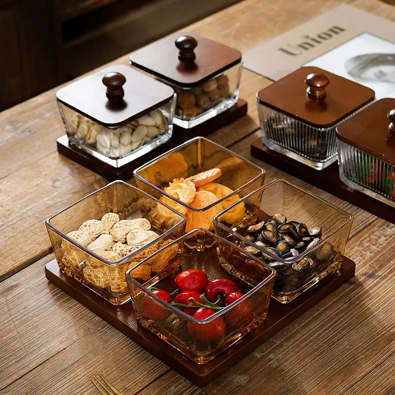 Винтажная разделенная фруктовая чаша в японском стиле с крышкой для дома