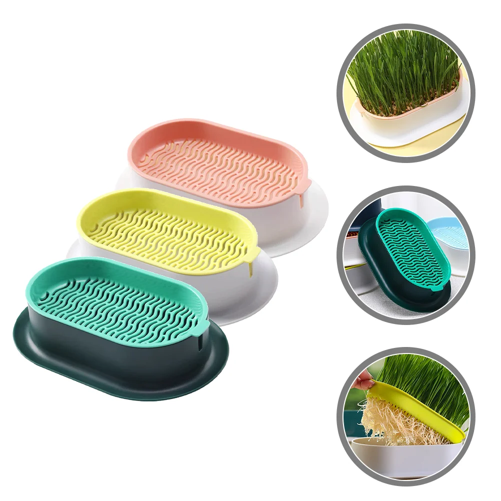 

Cat Box Planter Planting Pet Catnip Nursery Soilless Tray Pot Household Home Practical Sprouting Creative Hydroponic Kitten