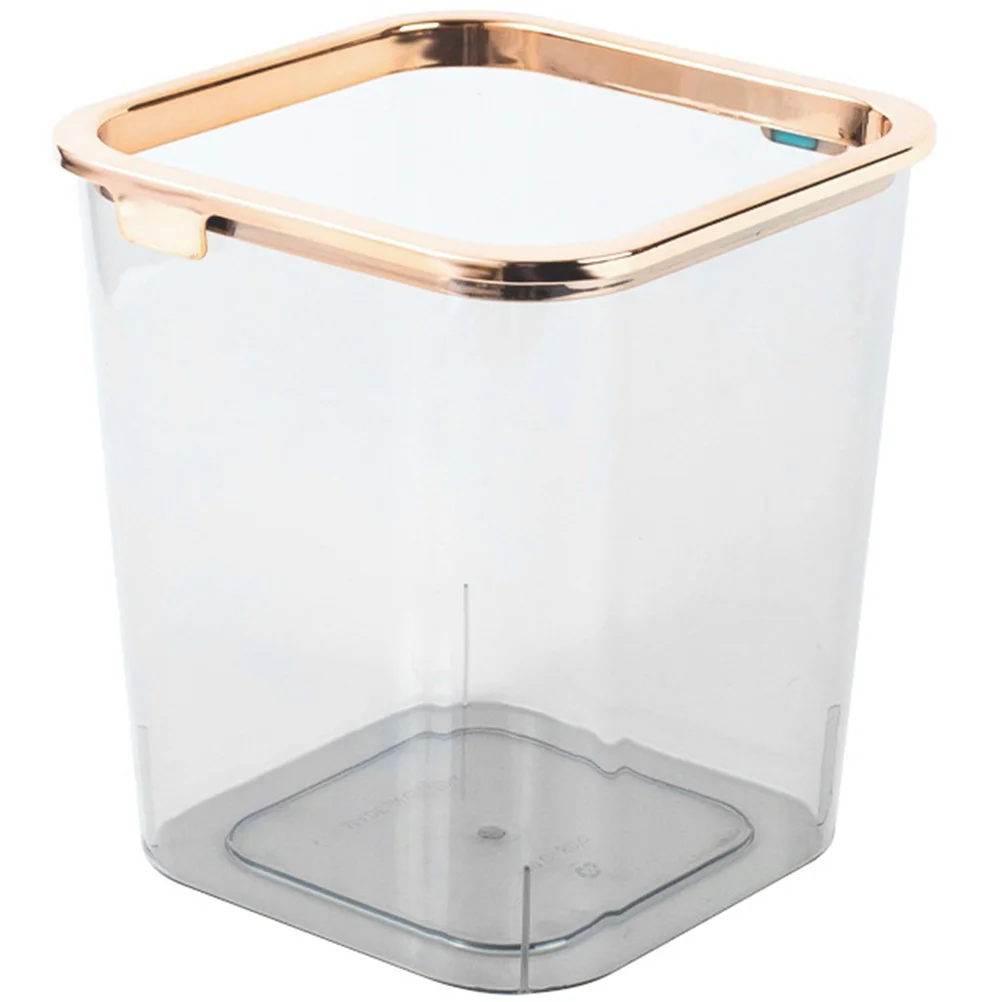 

Transparent Trash Can Clear Bin Trashcans Kitchens Round Vintage The Pet Office Plastic Container
