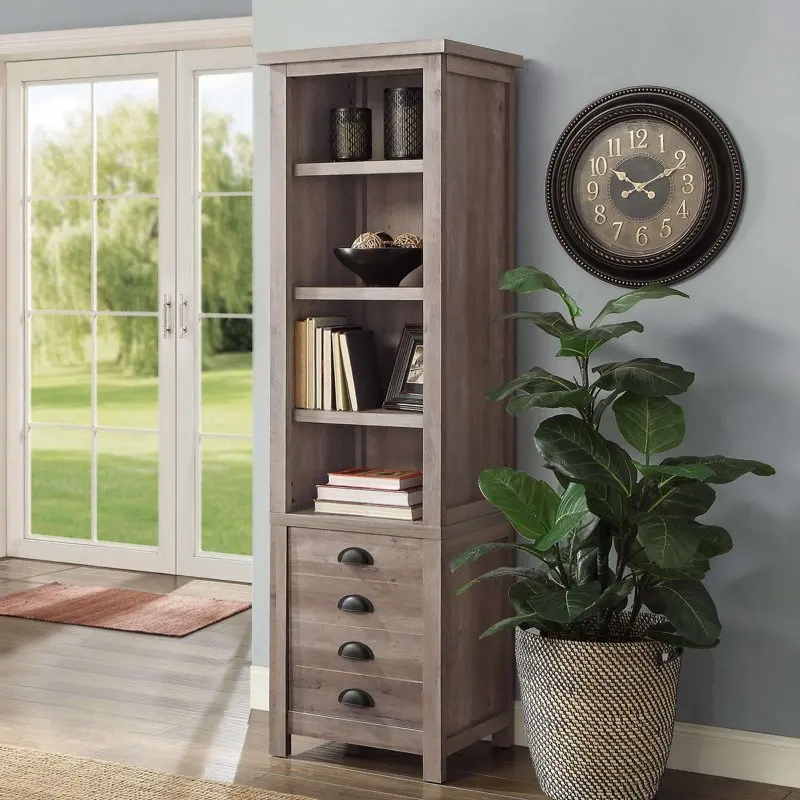 

Gardens Granary Farmhouse 72" Bookcase, Rustic Gray