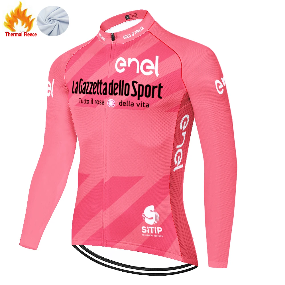 Фото Tour De Italia Giro d' Genital Зимний флисовый велосипедный трикотаж Camisa Ciclista Masculino Maillot Velo Homme Ciclismo Maillot Ciclismo №3