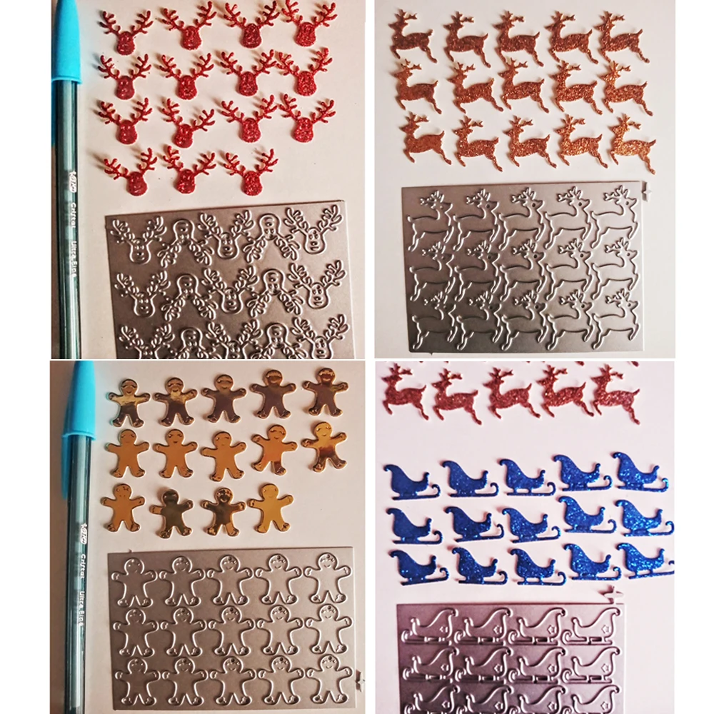 4PCS/SET Christmas Sequin Shaker Bits Metal Cutting Dies Stencils for Scrapbooking Decorative Embossing DIY Paper Cards