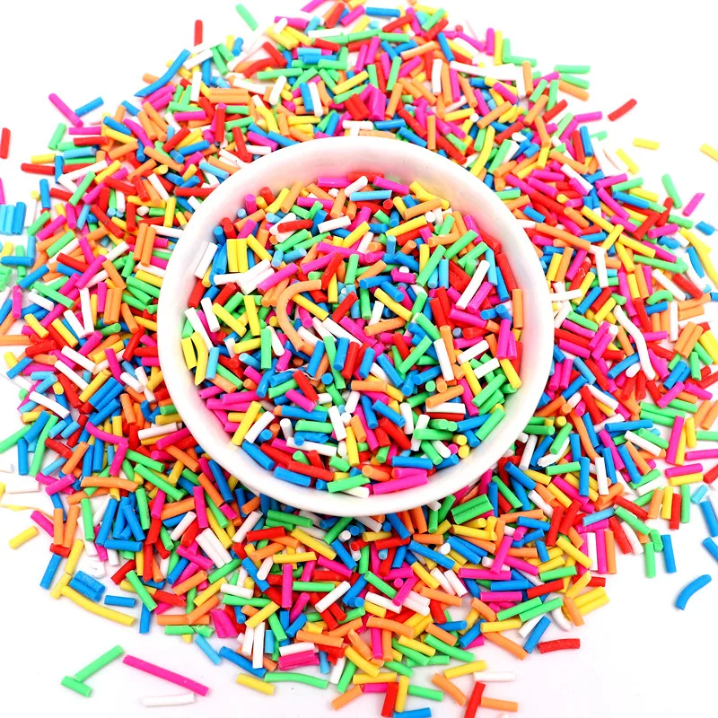 

10g/Lot Mixed Polymer Clay Slices Sprinkles for Handmade Crafts strip Candy Polymer Slices DIY Cell Phone Decoration Accessories