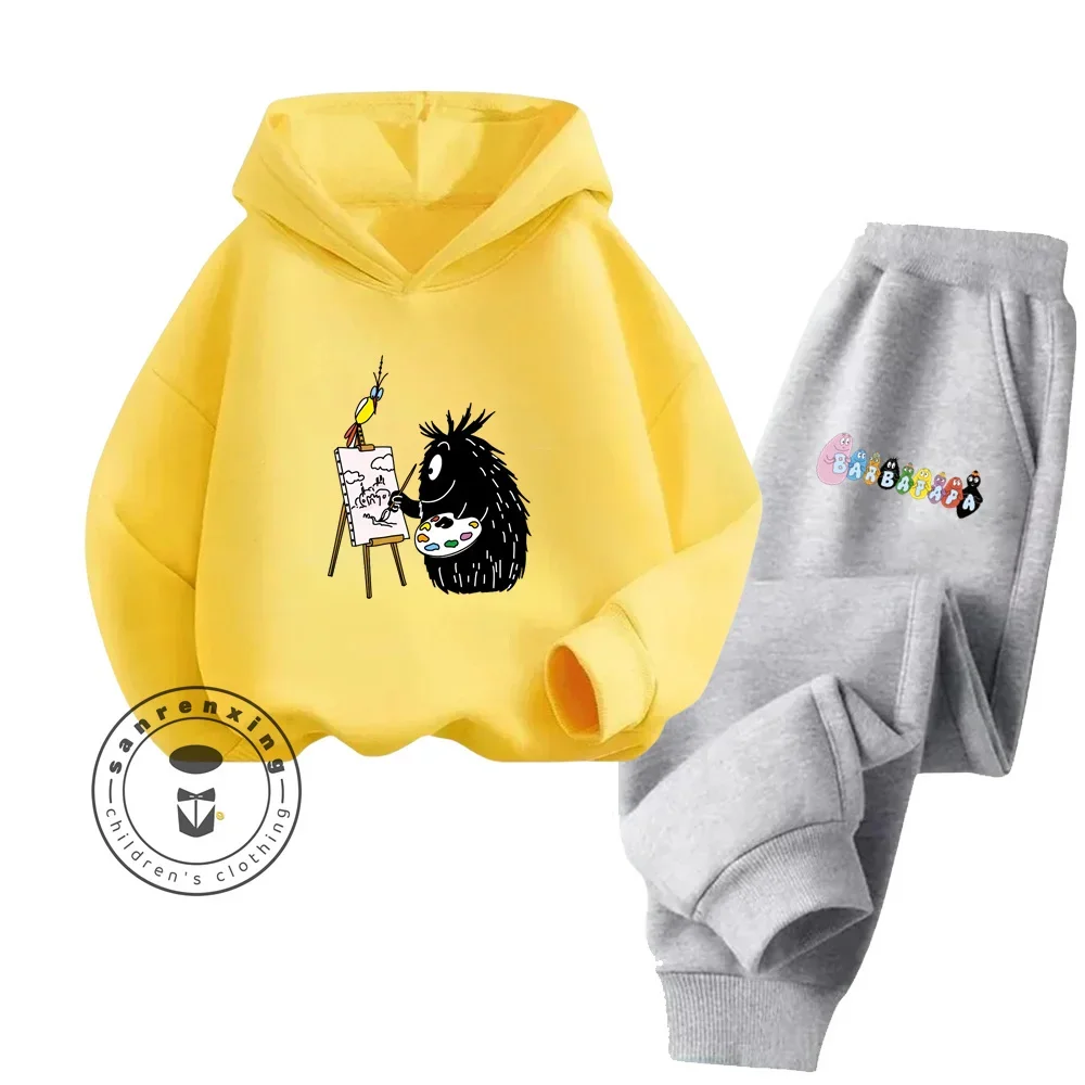 Осенне-зимний комплект детских брюк с капюшоном и длинным рукавом