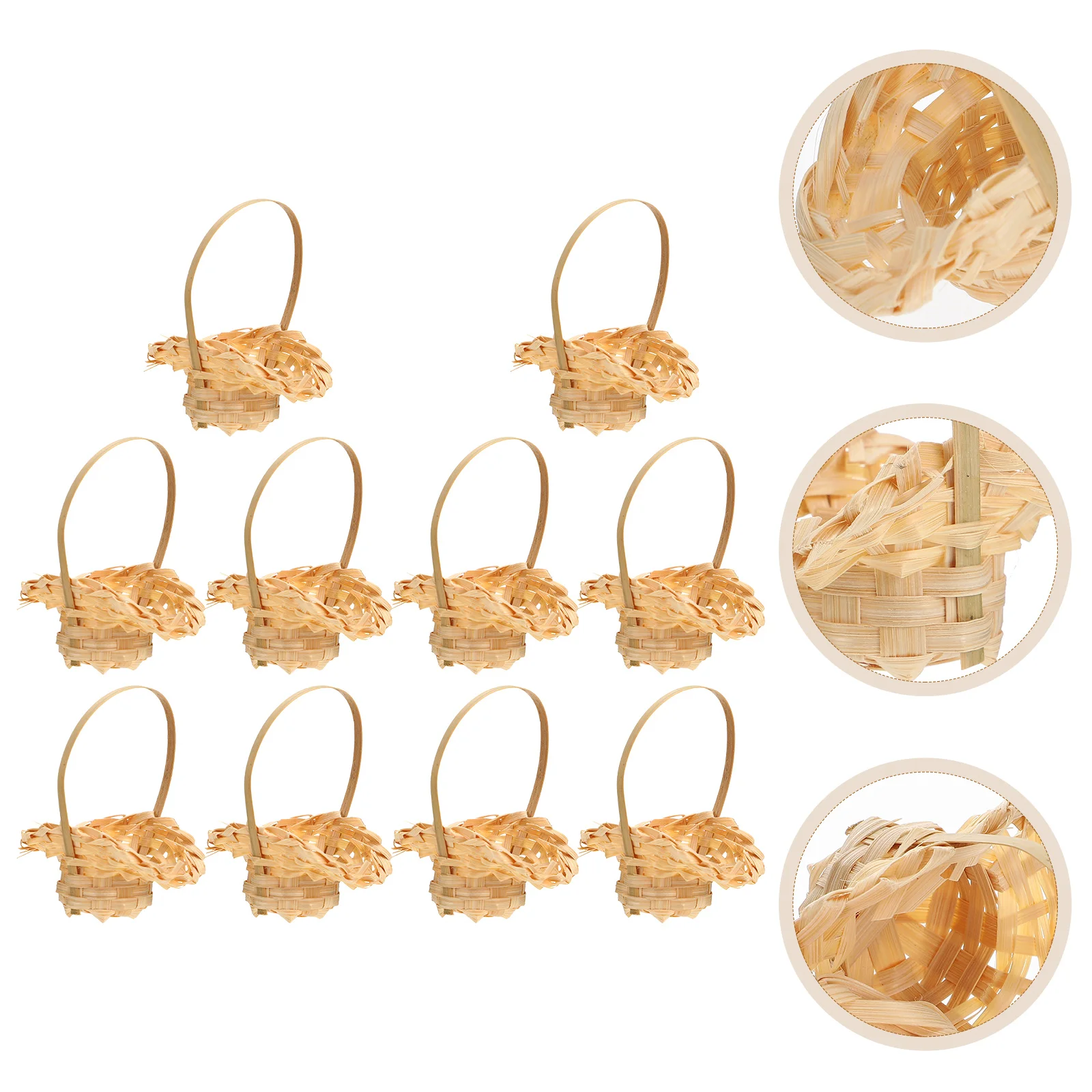 

Basket Mini Baskets Flower Woven Wicker Rattan Candy Picnic Small Wedding Fruit Miniature Serving Storagebread Tiny Holder