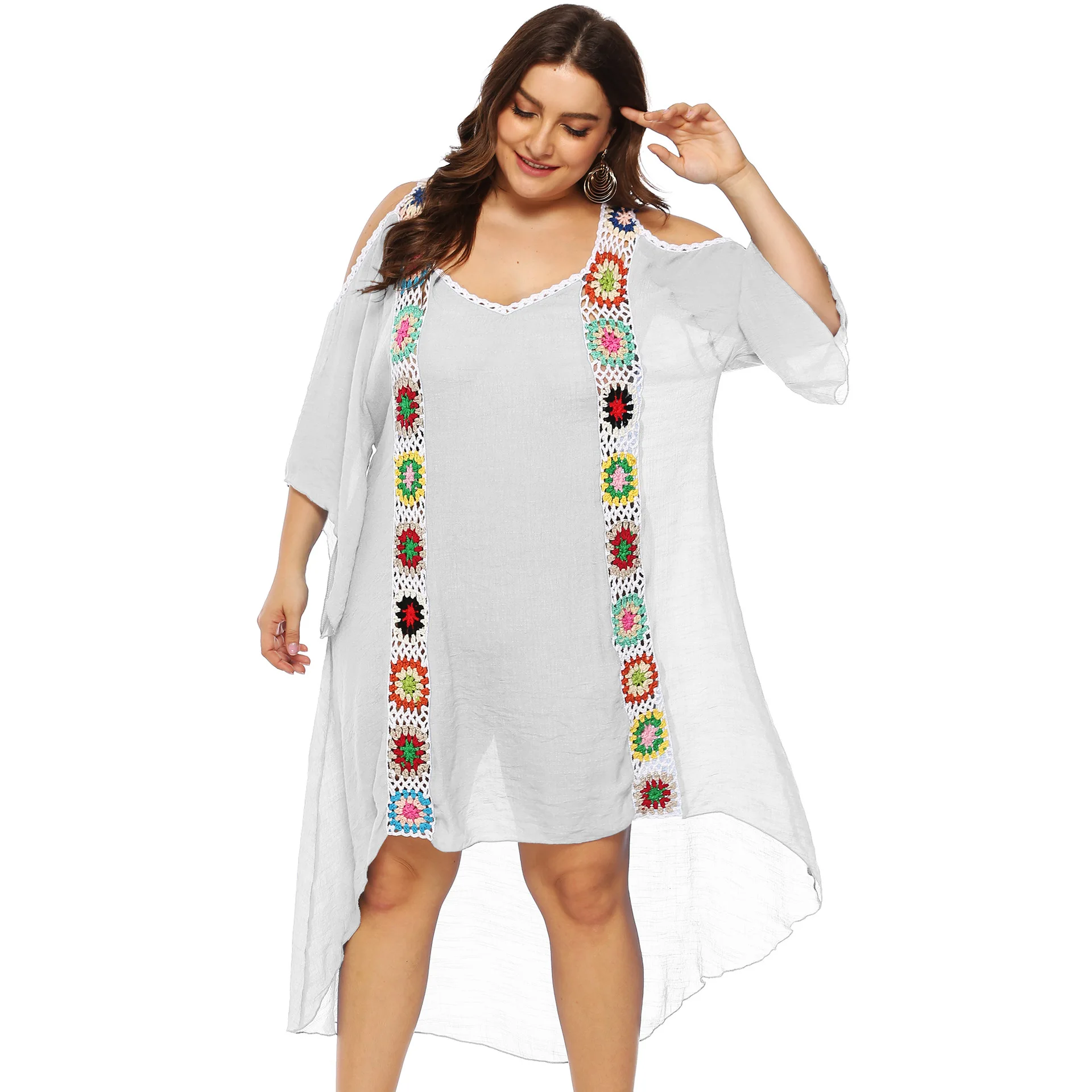 

Женское летнее трикотажное платье, 7 цветов, размеры 2XL-3XL