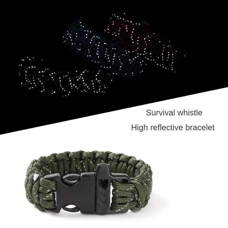 

Nine-core Reflective Parasol Rope Weaving Survival Whistle Escape Emergency Paracord Bracelet Lifesaving Bracelet Outdoors