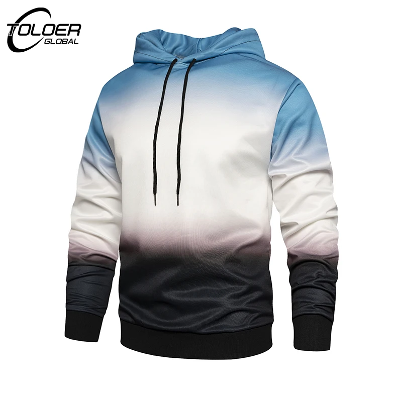 Толстовка мужская с длинным рукавом Повседневный пуловер свитшот градиентом