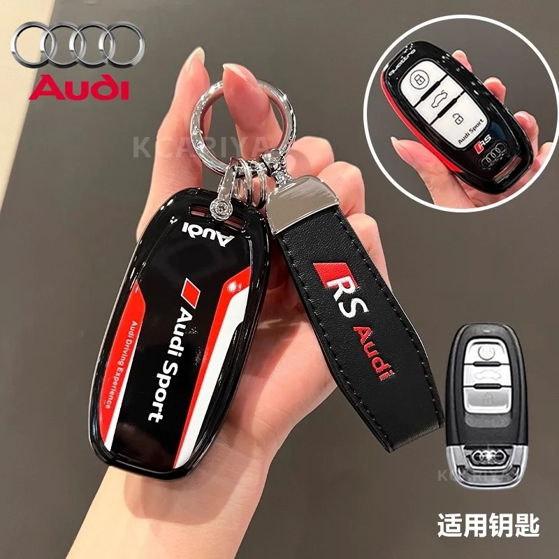 

Чехол для автомобильного ключа, брелок для Audi A1 A3 8V A4 B8 B9 A5 A6 C7 A7 A8 Q3 Q5 Q7 S4 S6 S7 S8 R8 TT, аксессуары для ключей без ключа