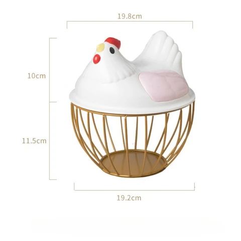 Корзина для куриных яиц, металлическая проволока, кухонное хранилище, мультяшный милый портативный органайзер для овощей и фруктов, держатель для свежих яиц, украшение для дома