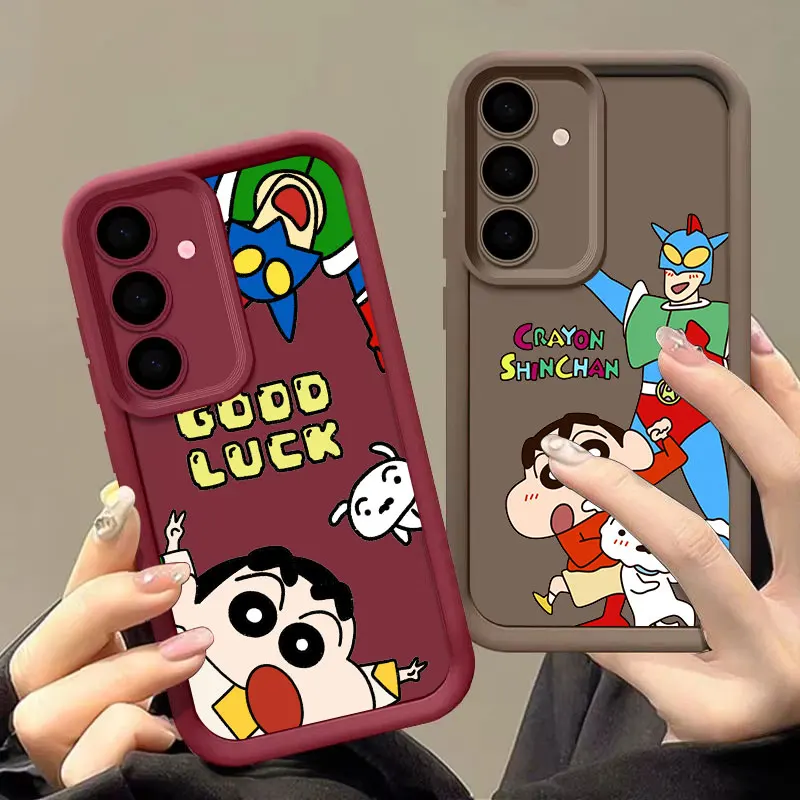 Фото Чехол Crayons Boy S26 Ultra для Samsung Galaxy S26 S25 S24 S22 S23 Ultra S21 Plus S20 FE с защитой камеры, мягкий чехол Shin-chans №2