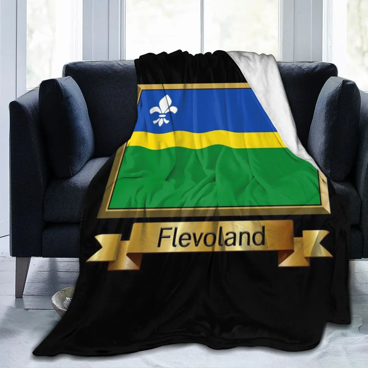 Флисовое покрывало Flevoland с флагом наклейки на подарки-называется ультра-мягким