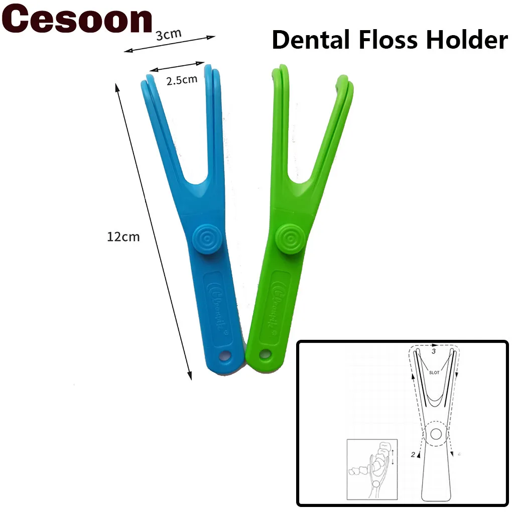 

Cesoon Dental Floss Holder Aid Oral Hygiene Toothpicks Holder for Teeth Care Interdental Teeth Cleaning Tools