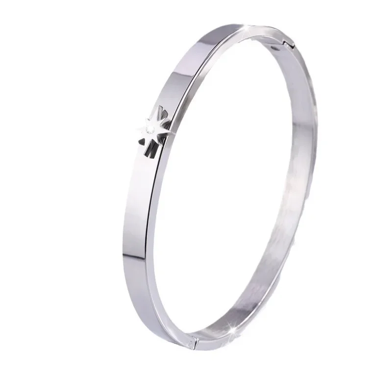 Браслет из нержавеющей стали титановой с одной восьмиугольной звездой