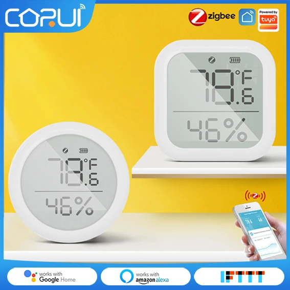 

Умный гигрометр CORUI ZigBee Tuya с ЖК-дисплеем и дистанционным управлением