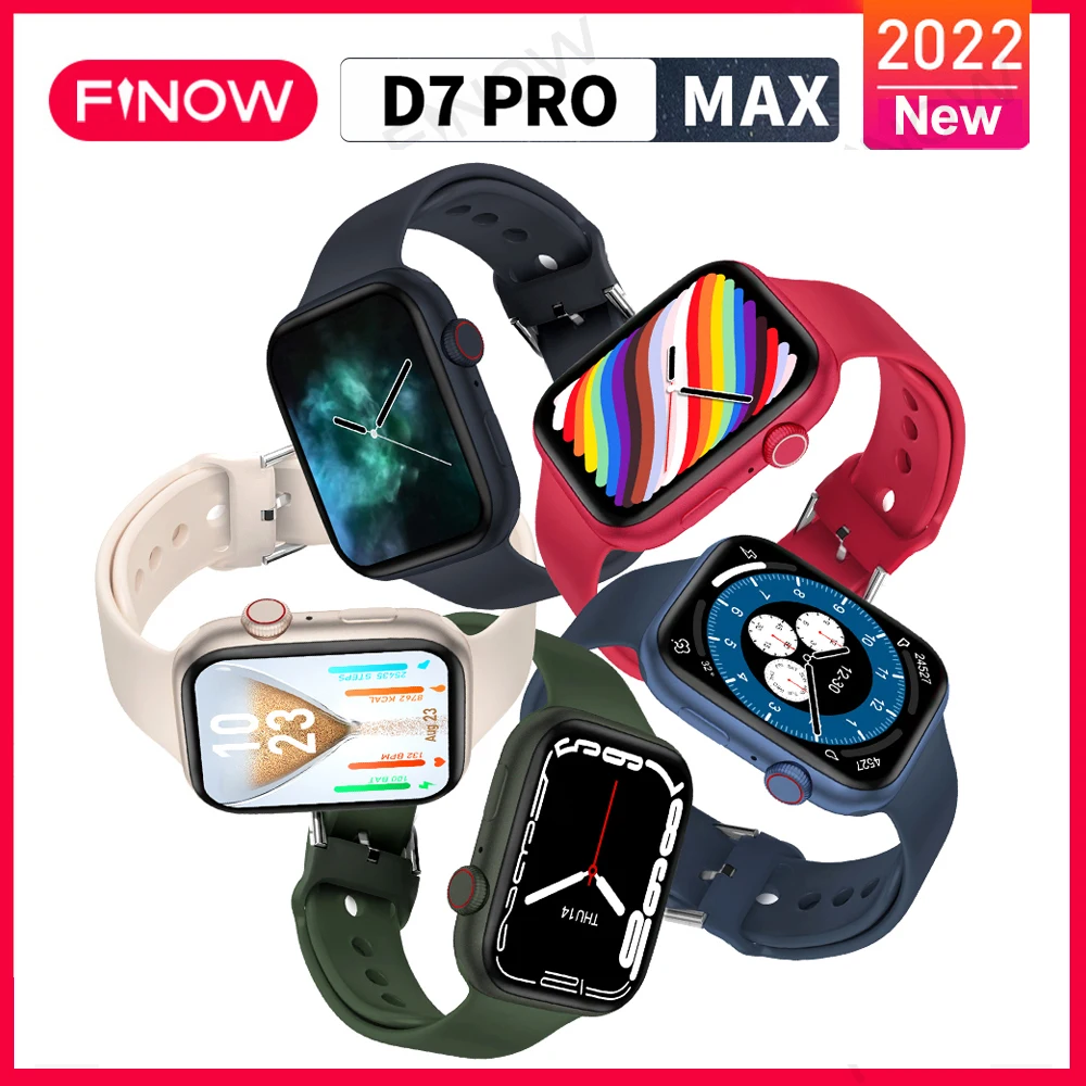 Finow D7 Pro Max Smartwatch Series 7 Bluetooth Call Music Play GPS Wireless Charging IWO D7Pro Long Standby 1.77inch Smart Watch