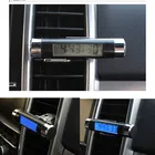 1 шт. 2 в 1 Мини-розетка для автомобиля, ЖК Цифровая Синяя подсветка, температура + часы, светодиодные электронные часы, дисплей, часы, украшение, Стайлинг автомобиля