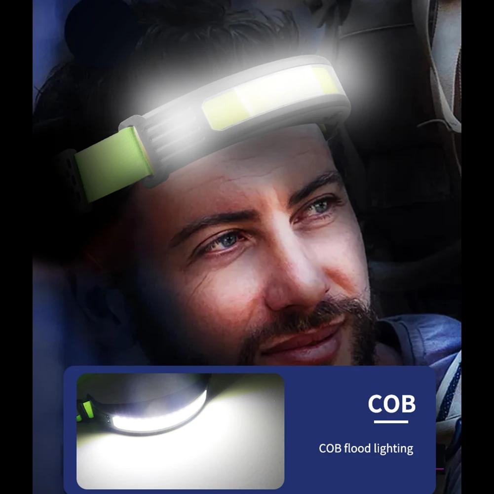 

Rechargeable Outdoor Headlight Intelligent Waving Sensor Headlight Reflective Headband for Outdoor Night Fishing Cycling Hiking
