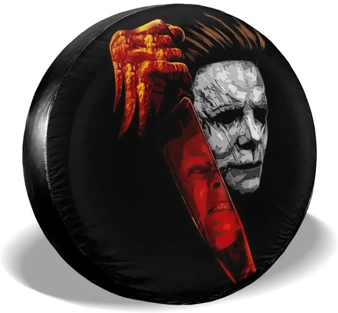 

Horror Movie Spare Tire Cover Universal Dust-Proof Proof Uv Tire Covers Wheel Protectors Fit for Jeep Trailer Rv SUV Truck Campe