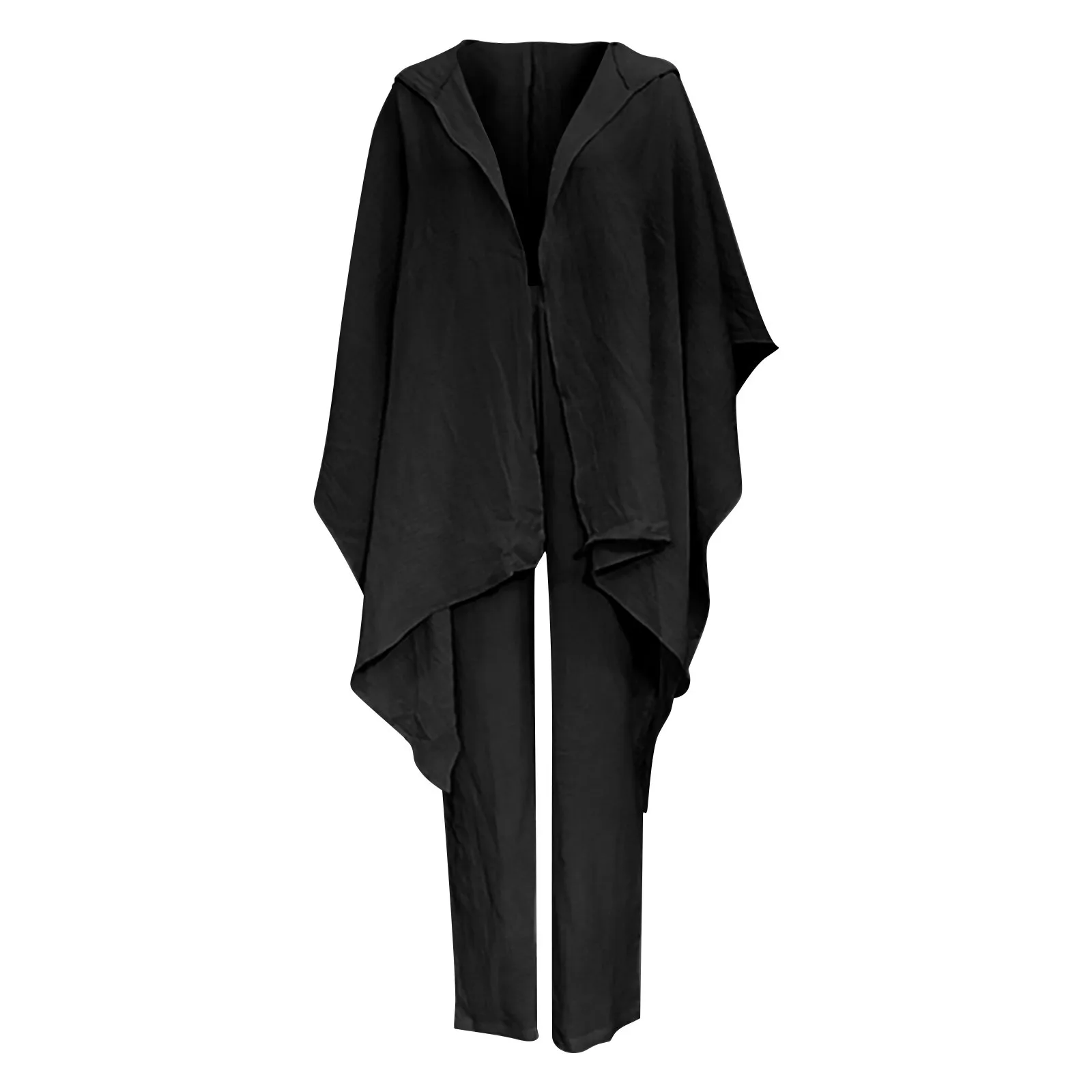 Богемный льняной комплект из двух предметов с длинным рукавом для женщин