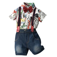 toddler boys clothing set summer children shirt suspenders 2pcs suit boutique kids clothing baby boy clothes set rompers