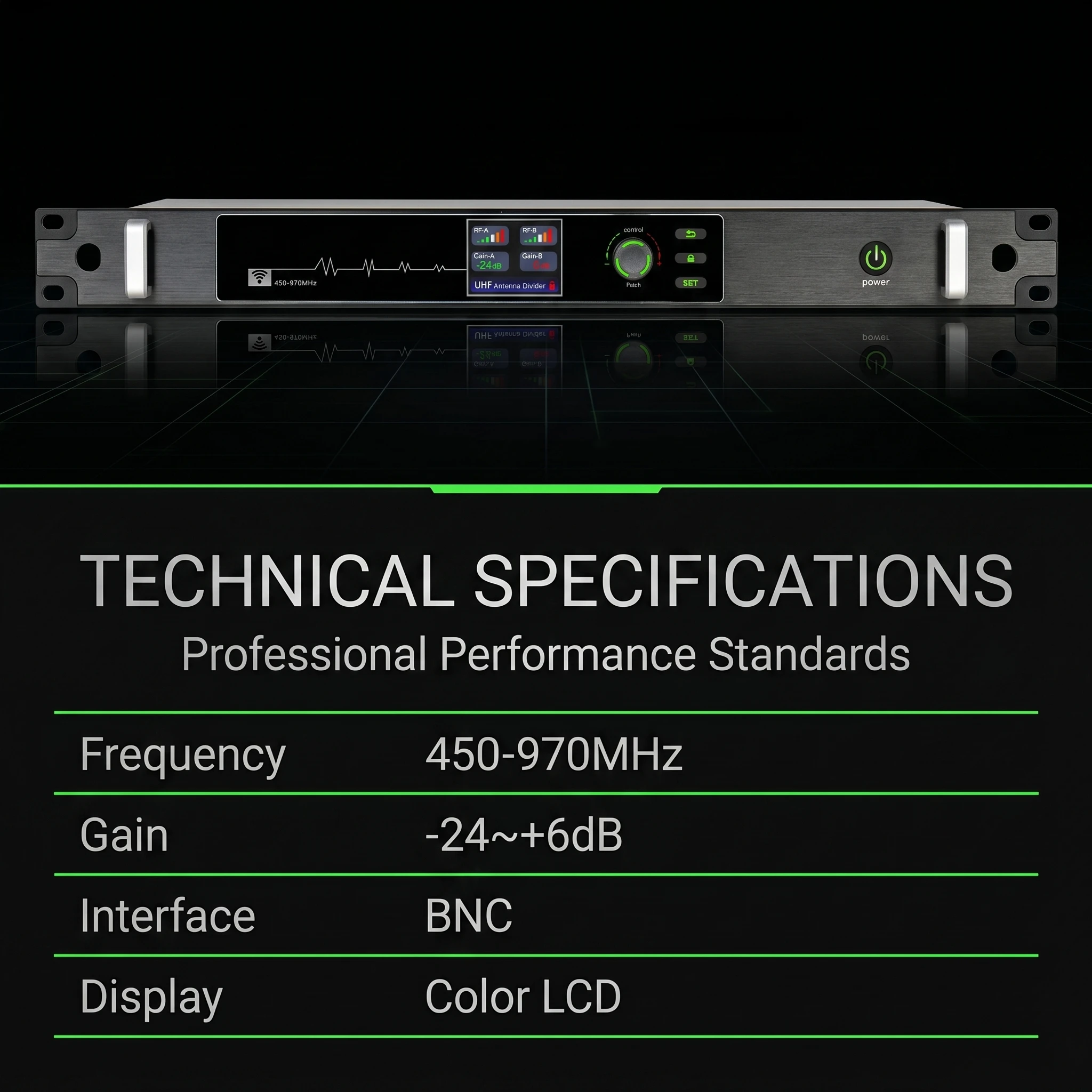 Система распределения антенн Paulkitson AT-16pro UHF 450-970 МГц, усилитель-сплиттер для беспроводных микрофонов, для сцены и живых выступлений (art.: 3920da2e172b4) - 3920da2e172b4