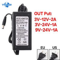 acdc 3v 5v 9v 12v 15v 24v adjustable power supply 12v 1a 2a lighting transformer with display screen universal adapter charger