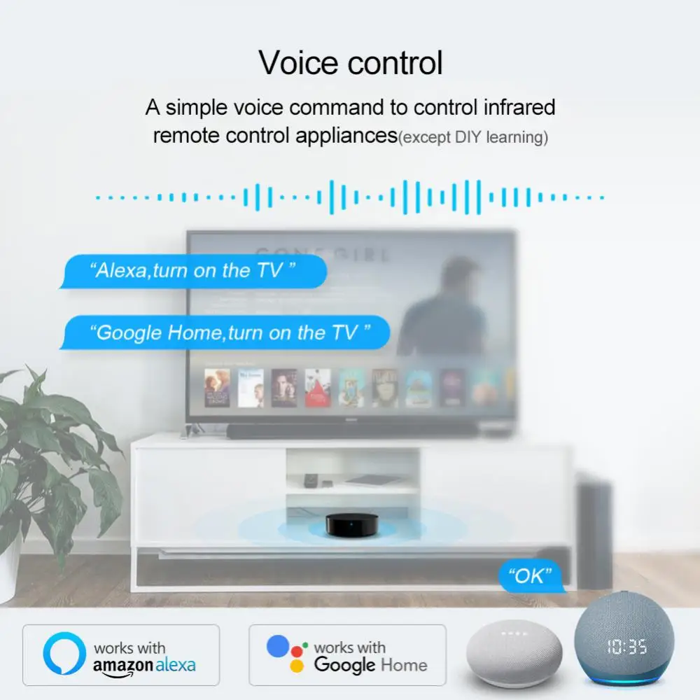 

App Remote Control Tuya Wifi Universal Infrared Remote For Tv Air Condition Ir Remote Control Voice For Alexa Google Home Wifi