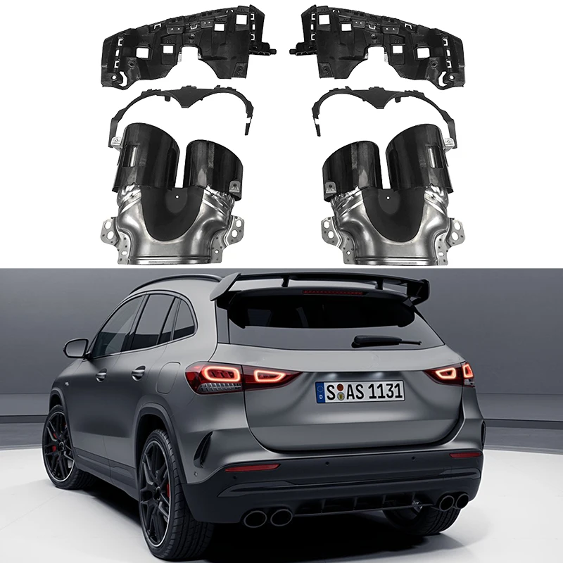 

4 Outlests Rear Bumper Turbo Muffler Exhaust Tips Pipe For Mercedes Benz GLA H247 GLA180 GLA200 GLA220 GLA250 GLA45 AMG 2020+