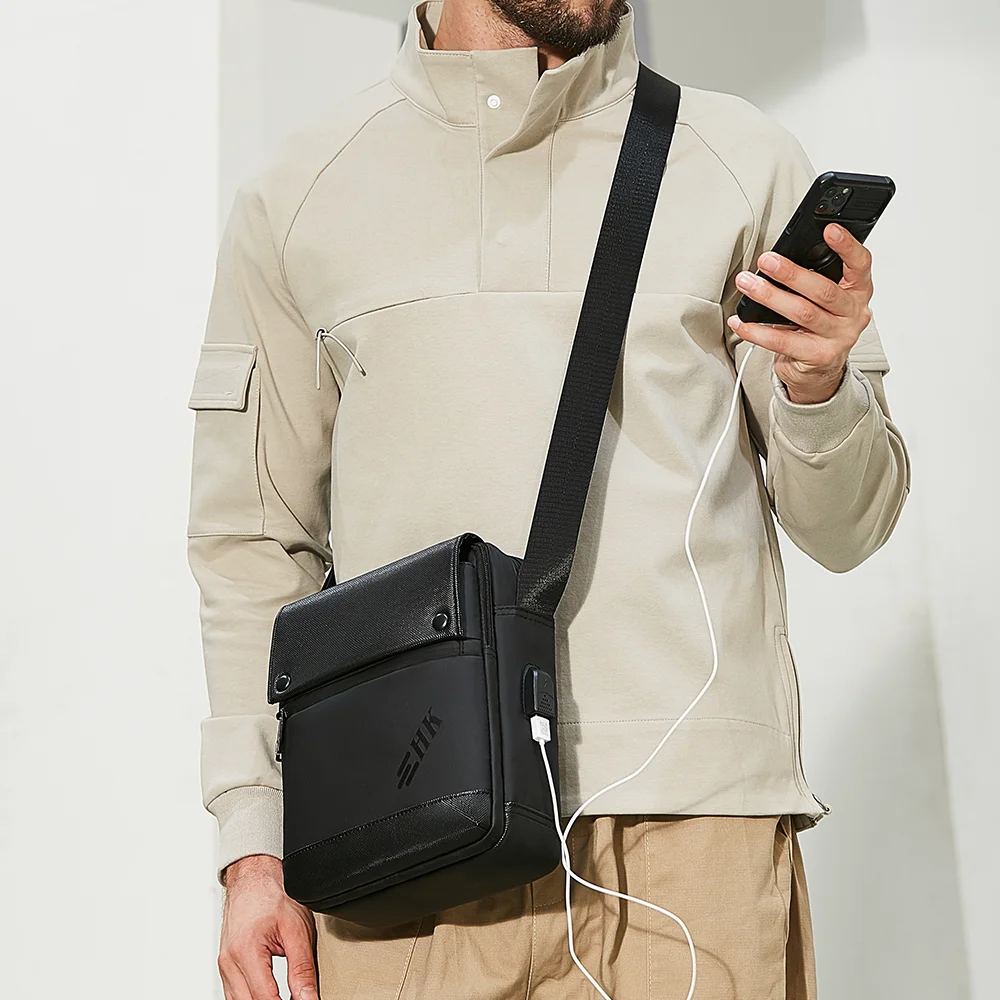 Heroic Knight Men's Bag Multifunctional Shoulder Bag For Husband Fashionable Waterproof Crossbody Bag For Men With Kettle Pocket
