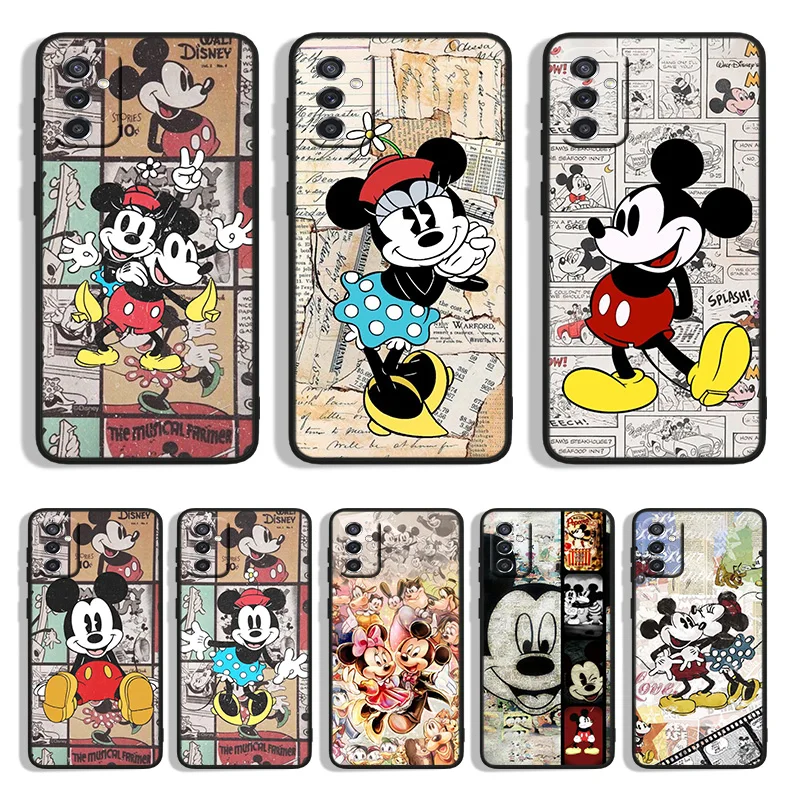 

Disney Retro Mickey For Samsung Note 20 10 9 8 Ultra Plus lite M52 M22 M32 M62 M31S M21 M20 M12 M10 Black Phone Case
