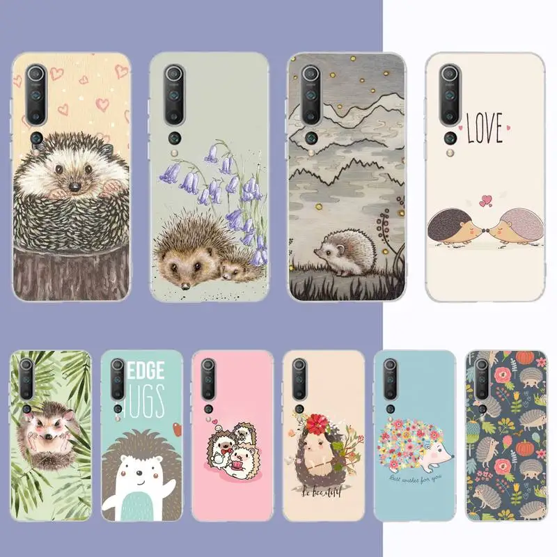 

YNDFCNB Kawaii Hedgehog Phone Case for Samsung S21 A10 for Redmi Note 7 9 for Huawei P30Pro Honor 8X 10i cover