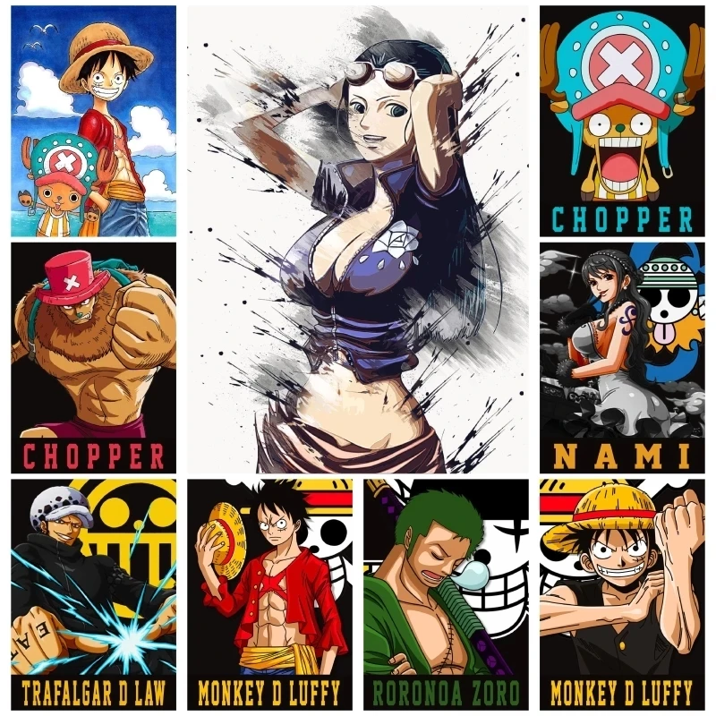 

Цельный художественный плакат Обезьяна D. Luffy холст ророноа Зоро живопись Vinsmoke Sanji печать стены дома Cudros роспись Спальня украшение