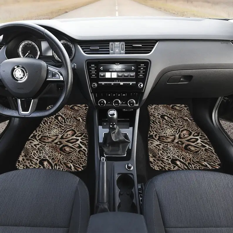 

Leopard Cheetah Animal Print Car Floor Mats Set, Front and Back Floor Mats for Car, Car Accessories