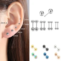 titanium steel earring stud small ball screws small earrings ear bone nail lip piercing body jewelry