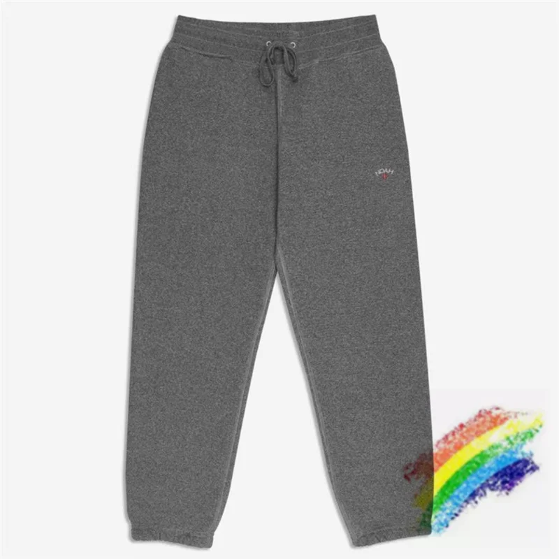 

Washed Gray Noah Sweatpants Men Women 1:1 Best Quality Vintage Cross Embroidery Noah Pants Drawstring High Street Cargo Overalls