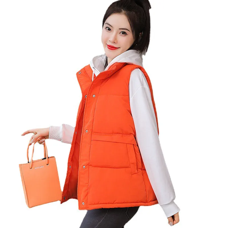 

Осенне-зимние хлопковые пальто, жилет, плотный Женский Повседневный жилет, женский короткий жилет без рукавов, куртка, теплое пальто с хлопк...