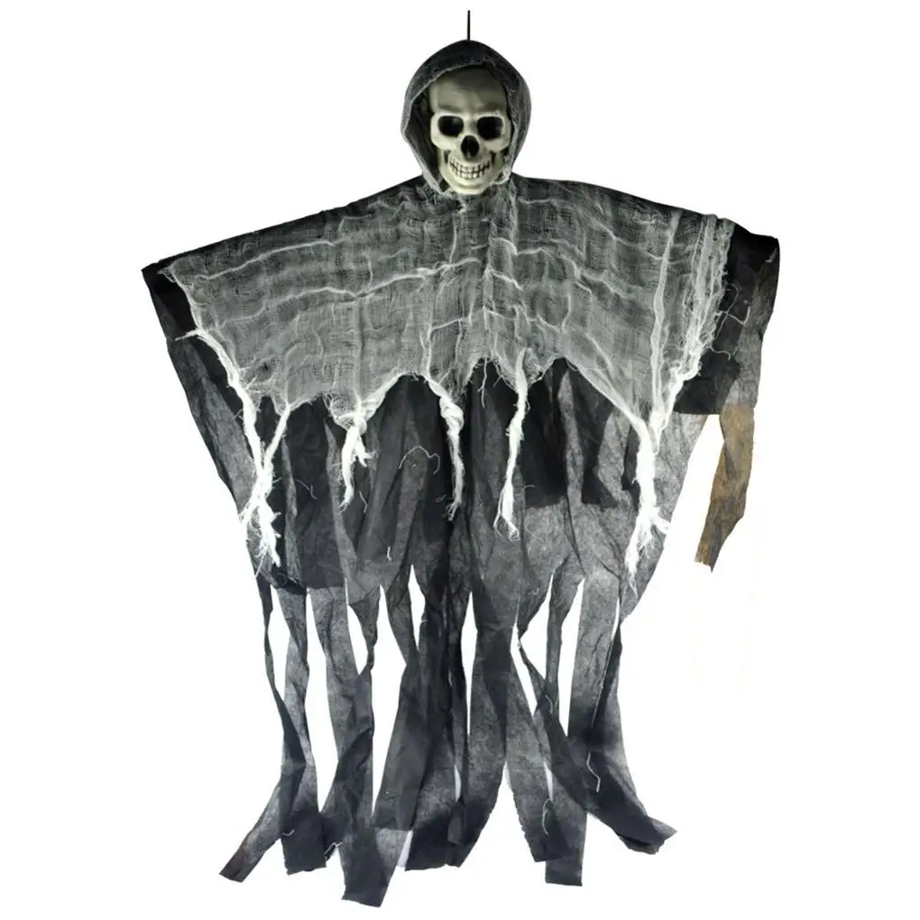 

Halloween Haunted House Hanging Ghost Halloween Decoration Horror Props Creepy Skeleton Hanging Grim Reaper Home Door Bar Decor
