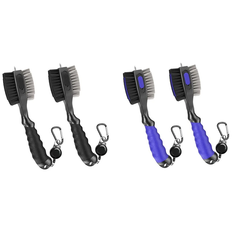 

New Golf Club Brush And Groove Cleaner Retractable Zipline Carabiner Oversized Golf Brush Head Golf Club Cleaner
