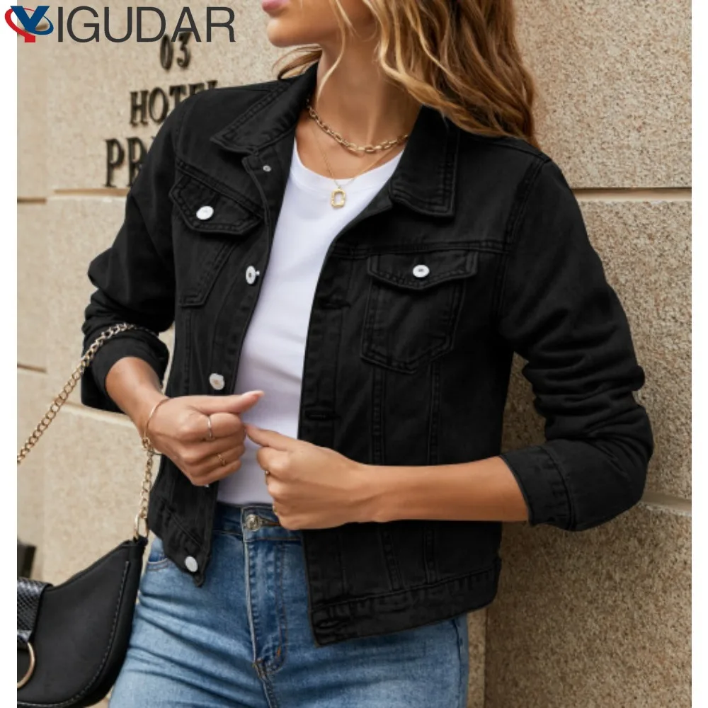 

2023 Autumn and Winter New Women's Fashion Slim Lapel All-match Denim Jacket Winter Clothes Women Jacket Women korean fashion
