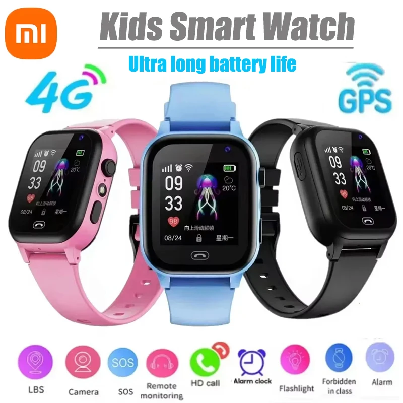 Xiaomi Kids 4G Смарт-часы Sos Gps Местоположение Видеозвонок SIM-карта Детские портативные