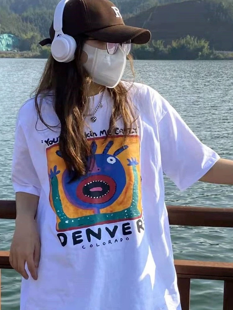 

Футболка женская с коротким рукавом, в японском стиле