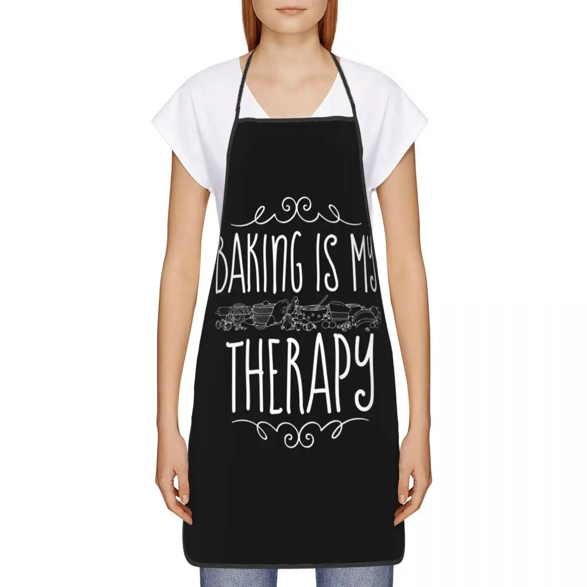 Фартук для готовки-это моя терапия шеф-повар кухня фартук нагрудник без рукавов