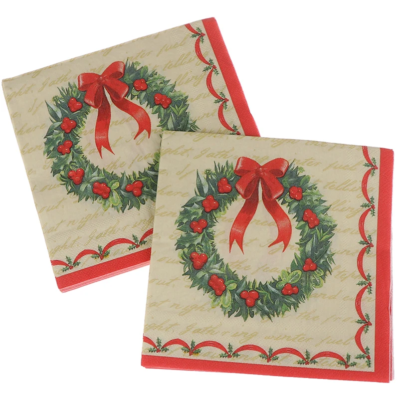 

20PCS/set Napkins Disposable Garland Printed Graphic Tissues Serviettes Hand Paper For Christmas Party Decoration