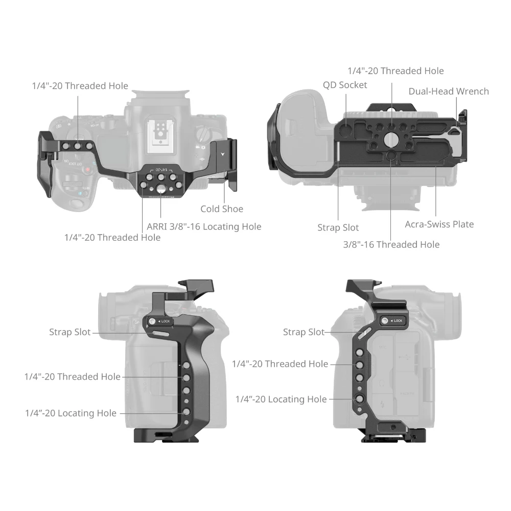SmallRig L-образная Монтажная пластина/клетка для камер Canon EOS R5 Mark II 4983/4978