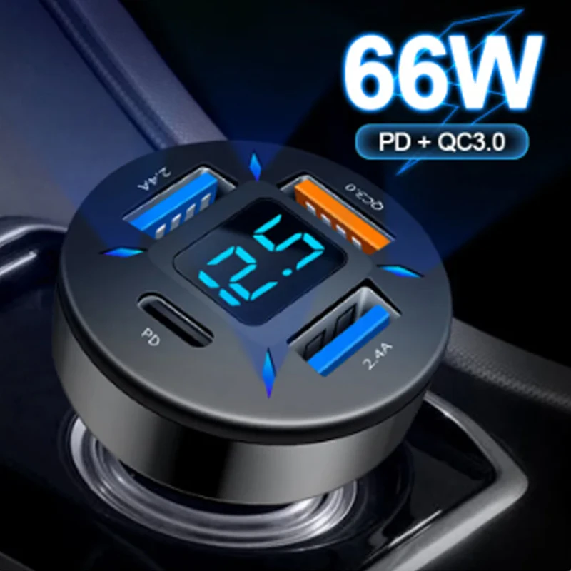 Автомобильный адаптер для быстрой зарядки с 4 USB-портами для Toyota RAV4 XA50 LE AWD 2019 ~ 2022 2020