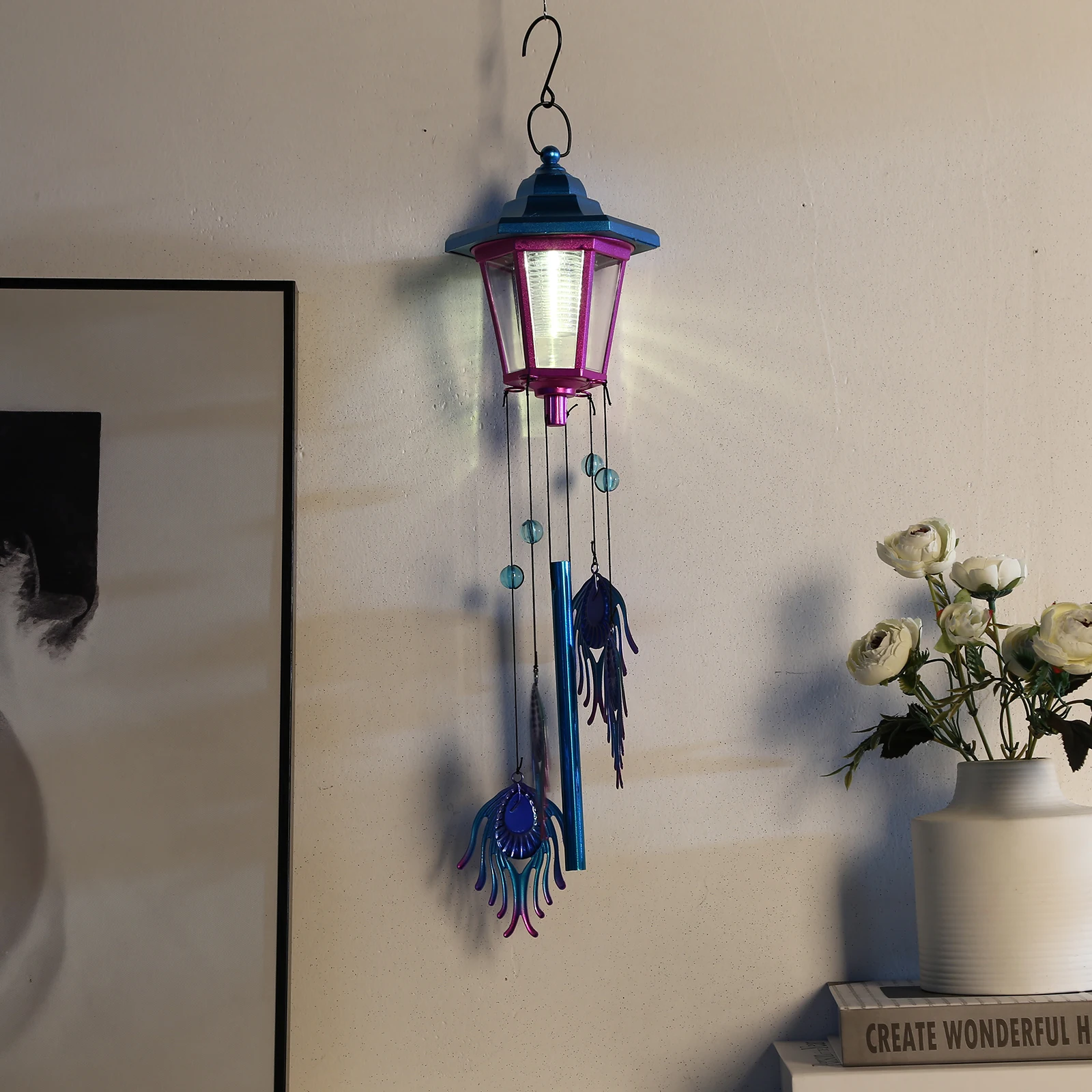 

Outdoor Decorative Lamp Solar Wind Chime Light for Patio Lawn Courtyard Tree Party Waterproof Decorative Lantern