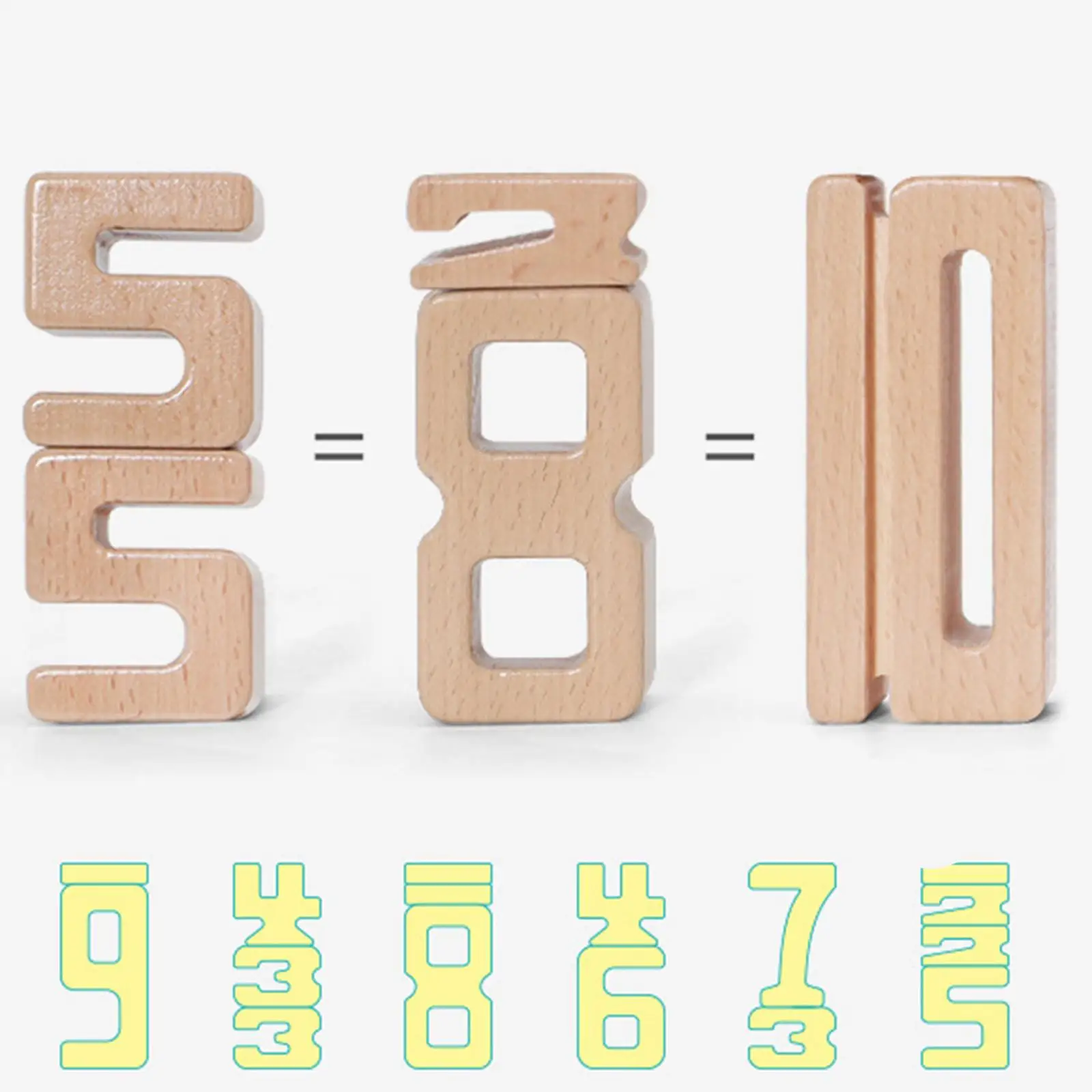 

14Pcs Wooden Math Digital Toys Number Building Blocks for Toddlers Kids Children